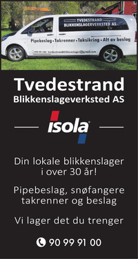 Annonse i Tvedestrandsposten