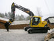Volvo EC 140BLC, 2007 modell. Gravemaskin med rotortilt, pusseskuffe og grøfteskuffe.