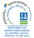 Sertifisert for brannforebyggende el-kontroll bolig NEK405-2