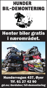 Annonse på trykk i Gudbrandsdølen Dagningen