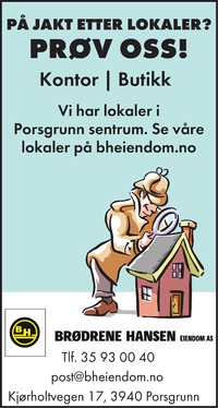 Annonse i Porsgrunns Dagblad