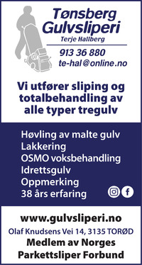Annonse på trykk i Tønsbergs Blad