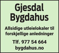 Annonse i Gjesdalbuen