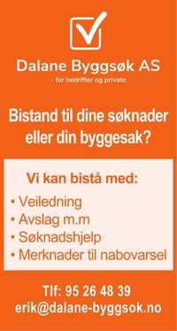 Annonse på trykk i Dalane Tidende