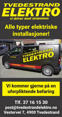 Annonse i Tvedestrandsposten